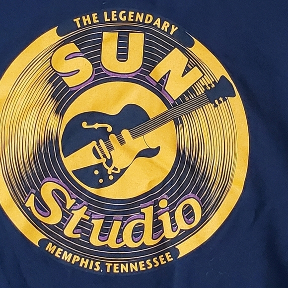 Gildan heavy cotton. Sun studio Memphis Tennessee. Sz med. Dark navy - Picture 2 of 4